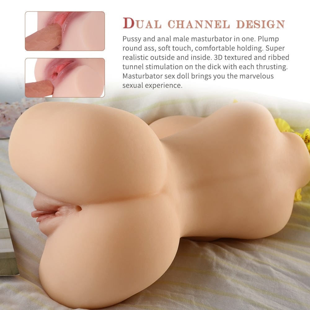 Realistic adult companion doll with intricate back detail, showcasing lifelike features