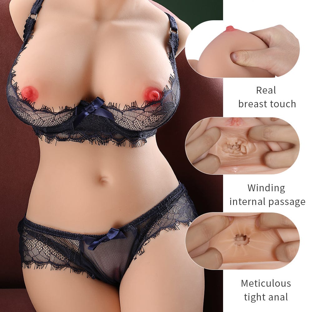 The lifelike adult companion doll is presented from the front, showcasing its soft texture that enhances its realistic appearance, inviting a closer look at the intricate details that mimic human features.