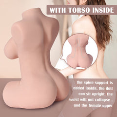 From the side, the doll’s elegant design is further highlighted, showcasing the seamless contours and realistic features that mimic the grace of human form.