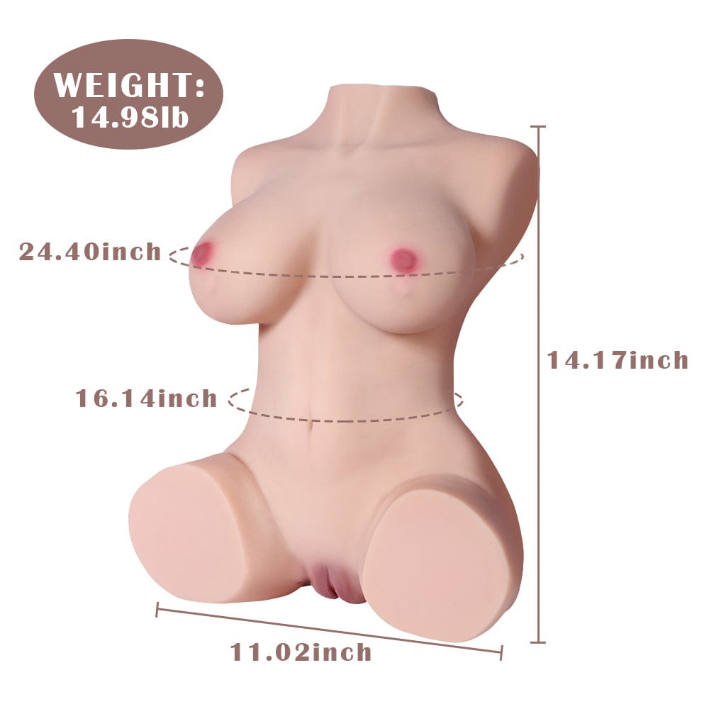 The dimensions of the adult doll are meticulously crafted to reflect realistic human proportions, emphasizing the doll's elegant design and lifelike features in full scale.