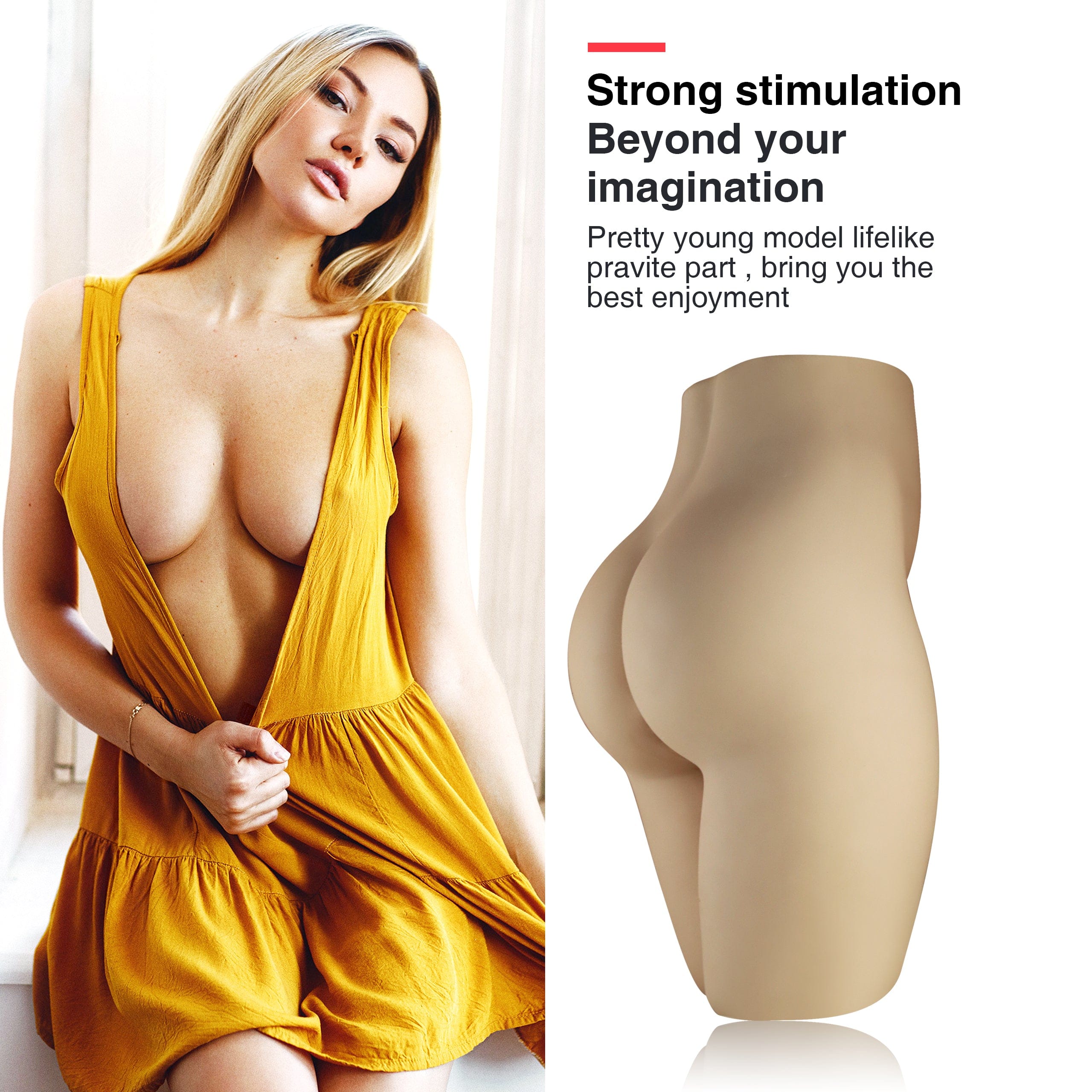 Side view of the elegantly designed adult companion doll torso, revealing its crafted details and elegant contours