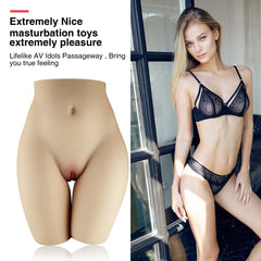 Elegantly designed adult companion doll torso with lifelike frontal details, showcasing the realism of its features