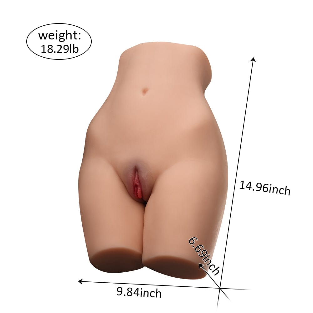 The dimensions of the adult doll are meticulously crafted to reflect realistic human proportions, emphasizing the doll's elegant design and lifelike features in full scale.