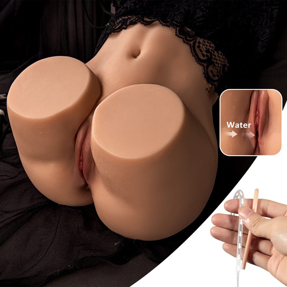 Lifelike adult companion doll torso with soft texture, equipped with an easy drainage and cleaning system