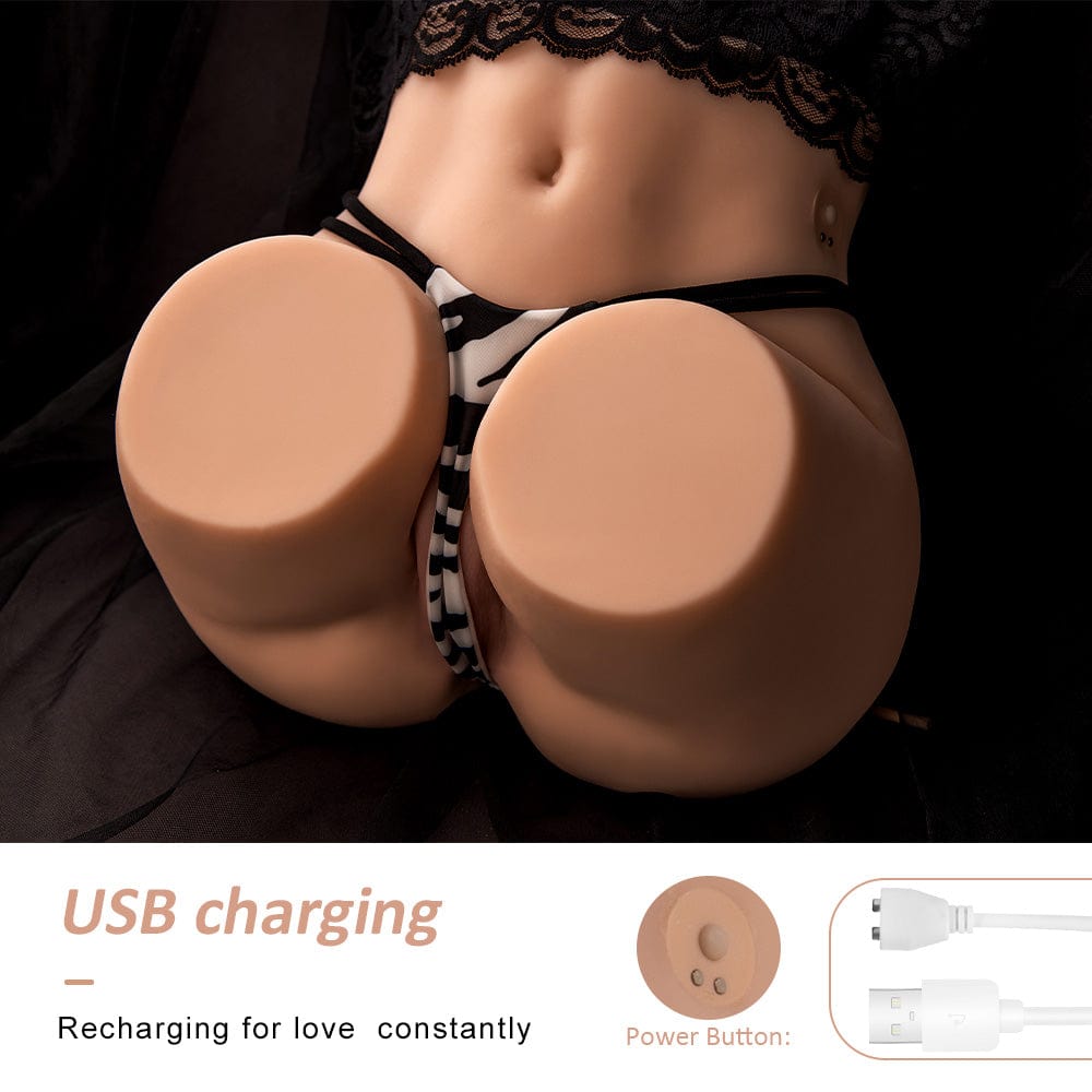 Lifelike adult companion doll with soft texture, featuring a convenient charging port