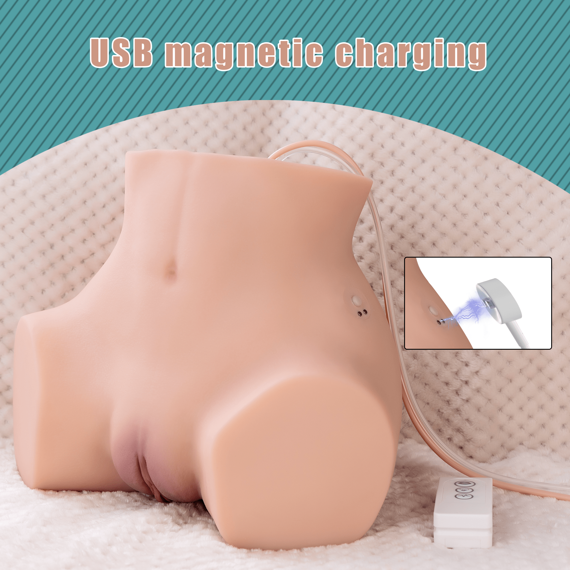 Exquisite electric sex doll toy torso charging display