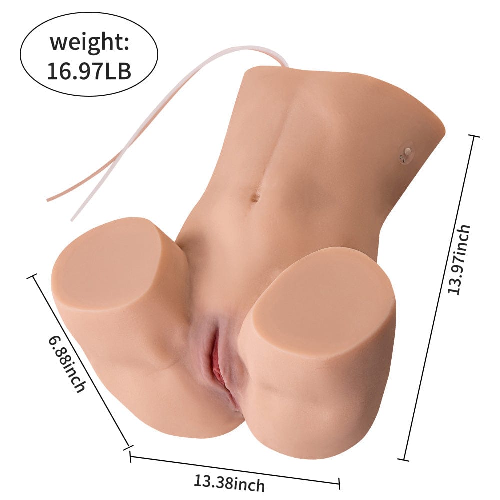 Size information for the torso of an electric half-body adult doll