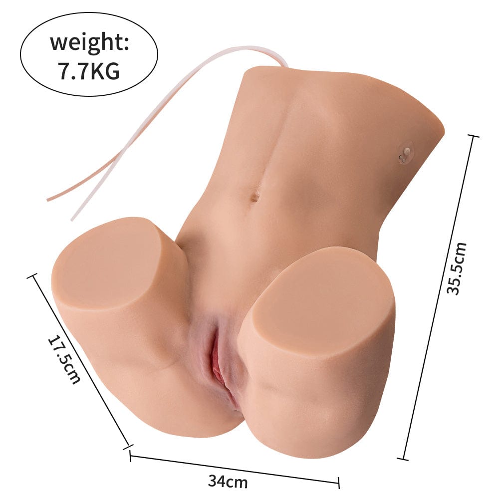 Size information for the torso of an electric half-body adult doll