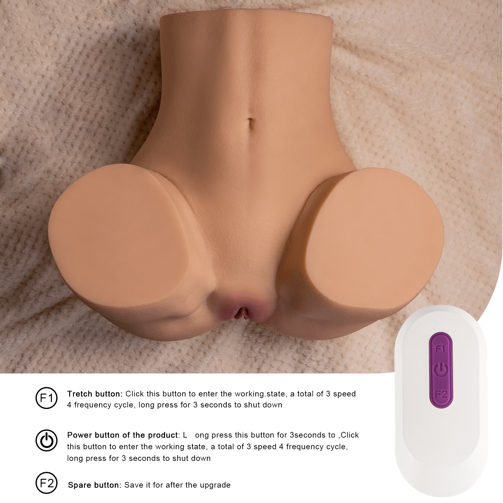 Featuring the remote control functionality of the luxury adult doll torso, offering advanced control without compromising its lifelike appearance