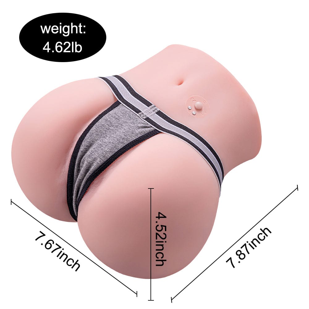 Compact and portable vibrating sex doll torso with detailed size dimensions display for enhanced user experience and satisfaction