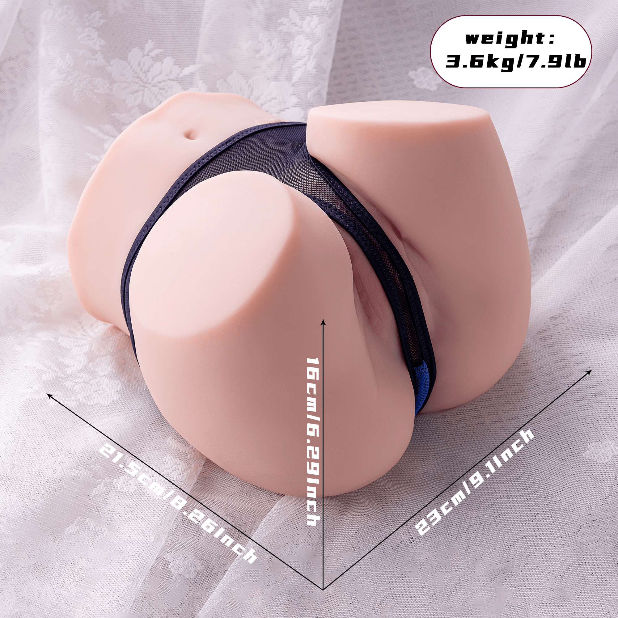 Illustrating the precise dimensions of the eco-friendly adult doll torso, with its proportion and scale thoughtfully designed to reflect real human anatomy, all while utilizing sustainable materials