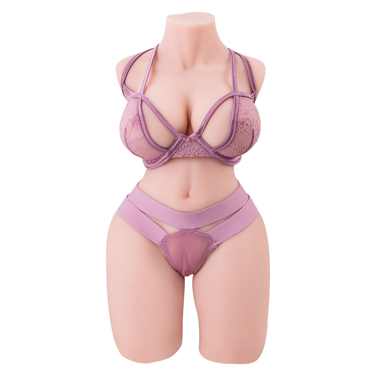 Frontal view of the innovatively designed adult doll torso for collectors, showcasing its unique features and lifelike appearance