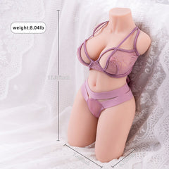 Displaying the dimensions of the collector's adult doll torso, with its innovative design enhancing the realism of its scale