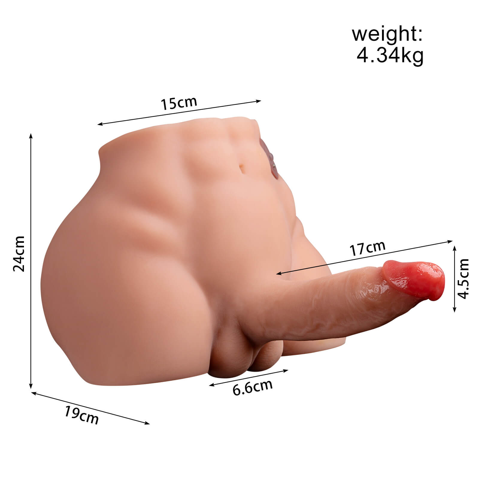 Hd adult male penis doll front size display