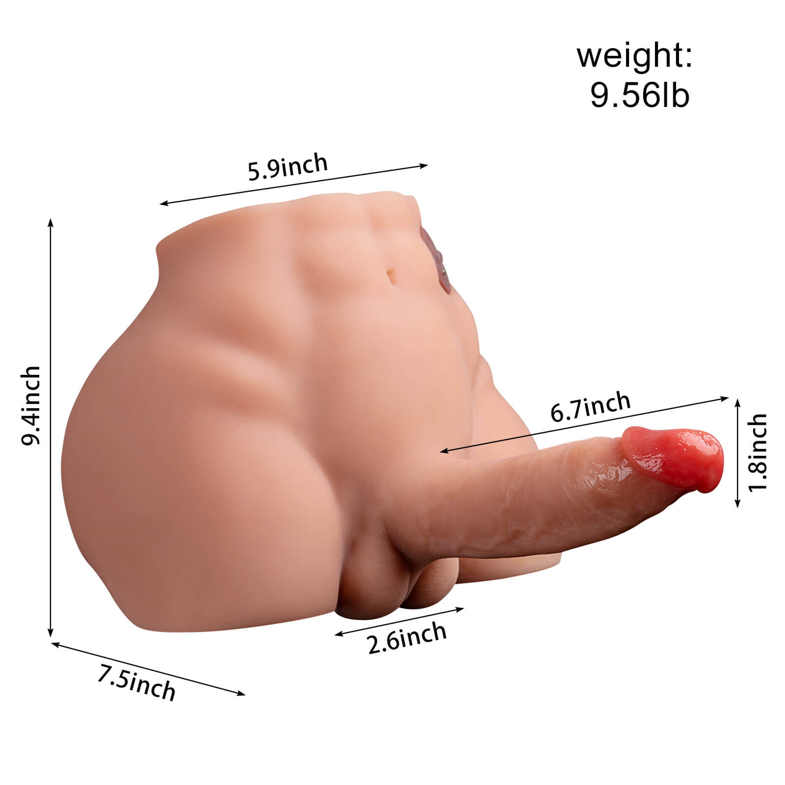 Hd adult male penis doll front size display